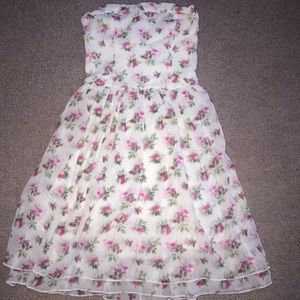 floral abercrombie kids strapless dress